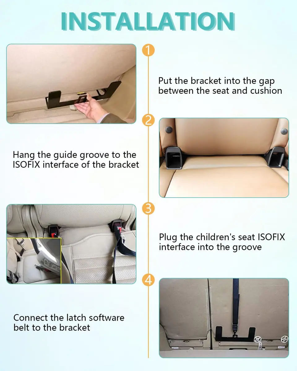 NORTHYUN Car Seat Latch Anchor Child Safety Seat Tether Kit | Universal ISOFIX Adapter for Older Vehicles - view 5