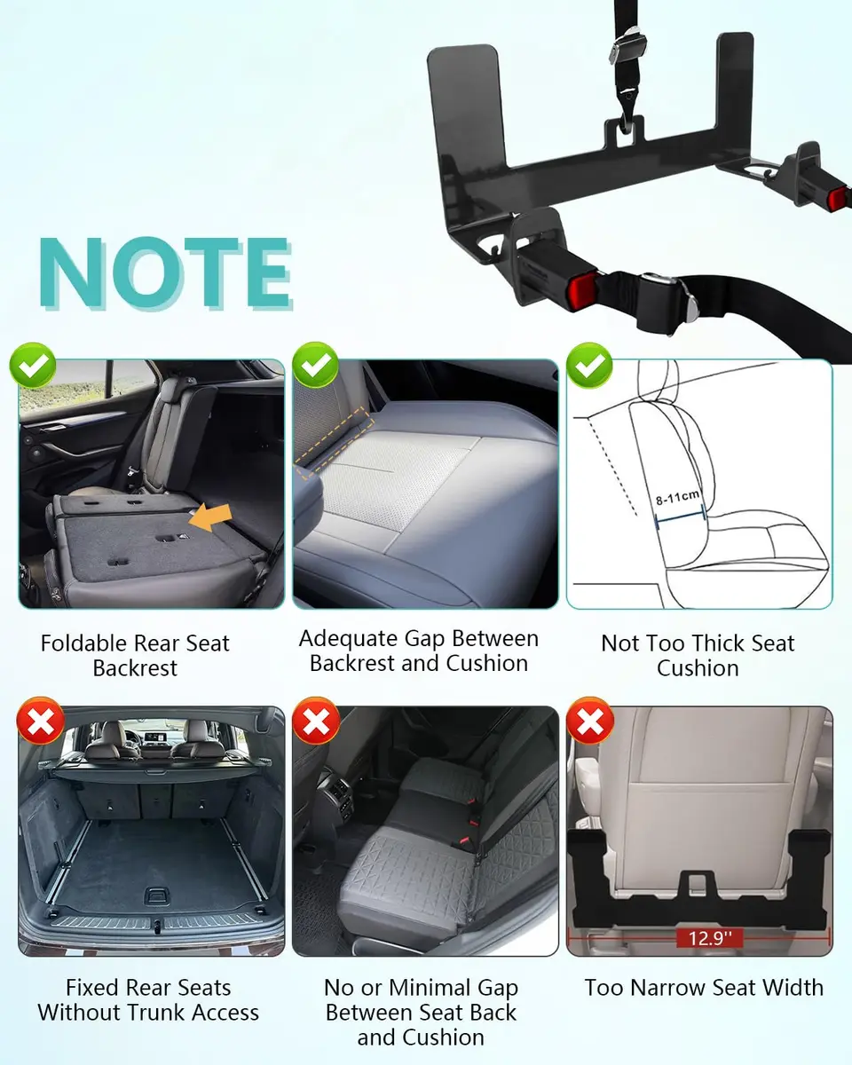 NORTHYUN Car Seat Latch Anchor Child Safety Seat Tether Kit | Universal ISOFIX Adapter for Older Vehicles - view 3