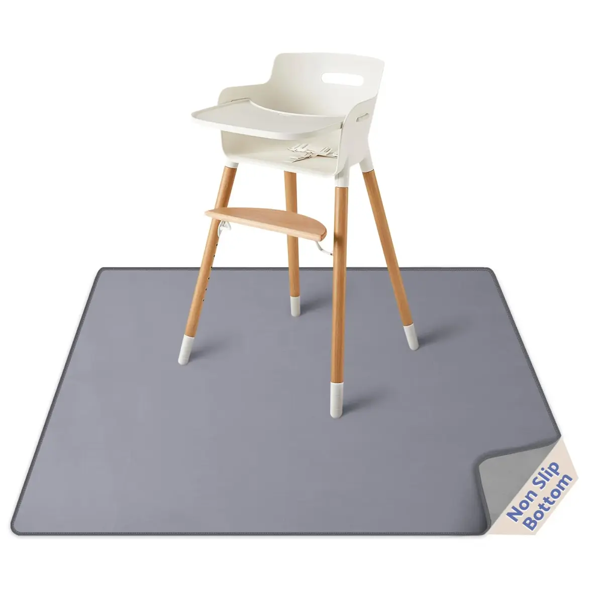 Blissful Diary Baby Splat Mat 128 x 128 cm (50.4 x 50.4 Inch) | Waterproof & Washable Floor Protector for High Chairs - main product image