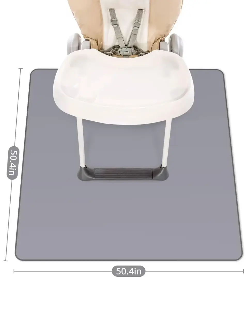 Blissful Diary Baby Splat Mat 128 x 128 cm (50.4 x 50.4 Inch) | Waterproof & Washable Floor Protector for High Chairs - view 3