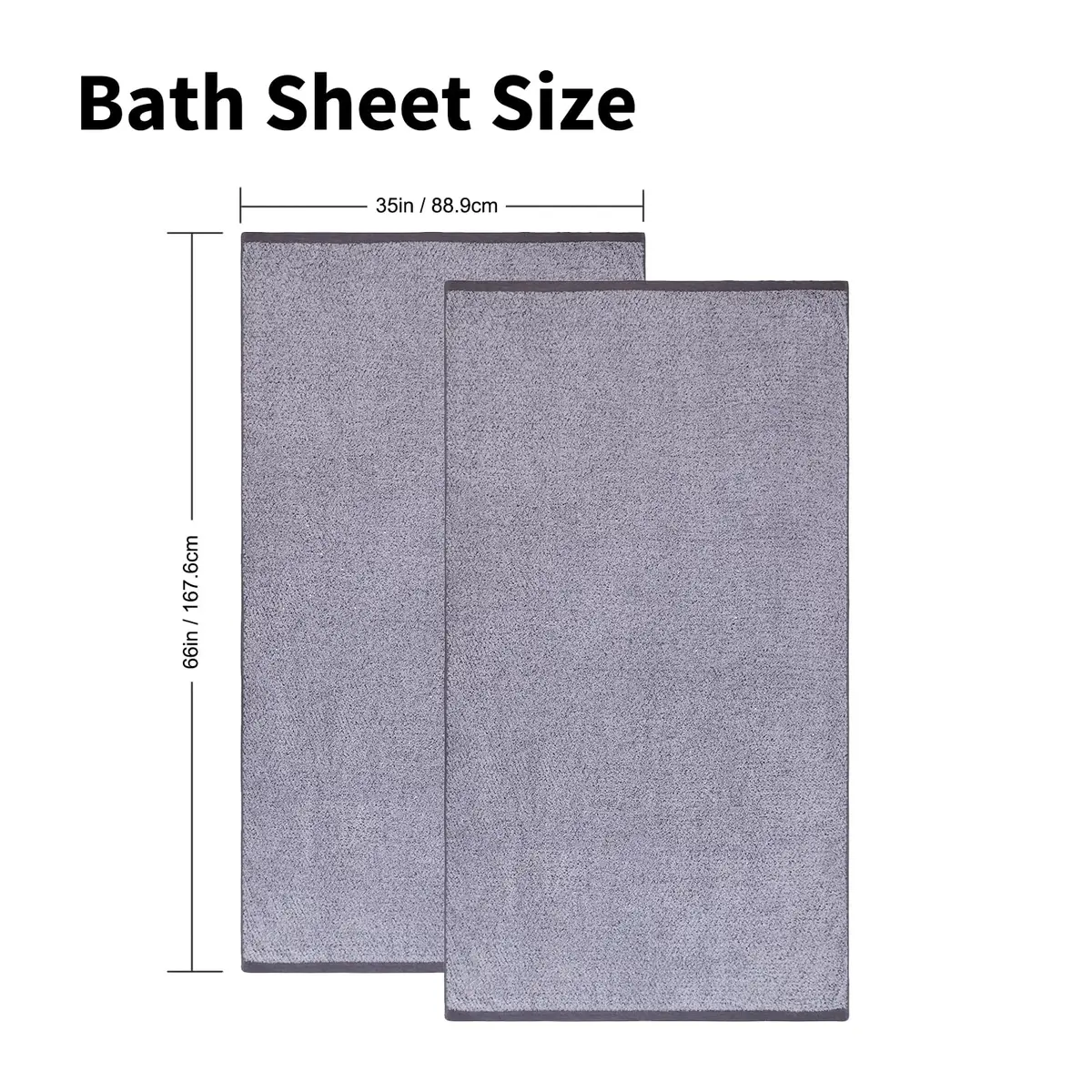 Everplush Diamond Collection Extra Large Bath Towel Sheet – 2 PK, Super Soft & Highly Absorbent, Quick-Drying, Oversized & Thick - view 2