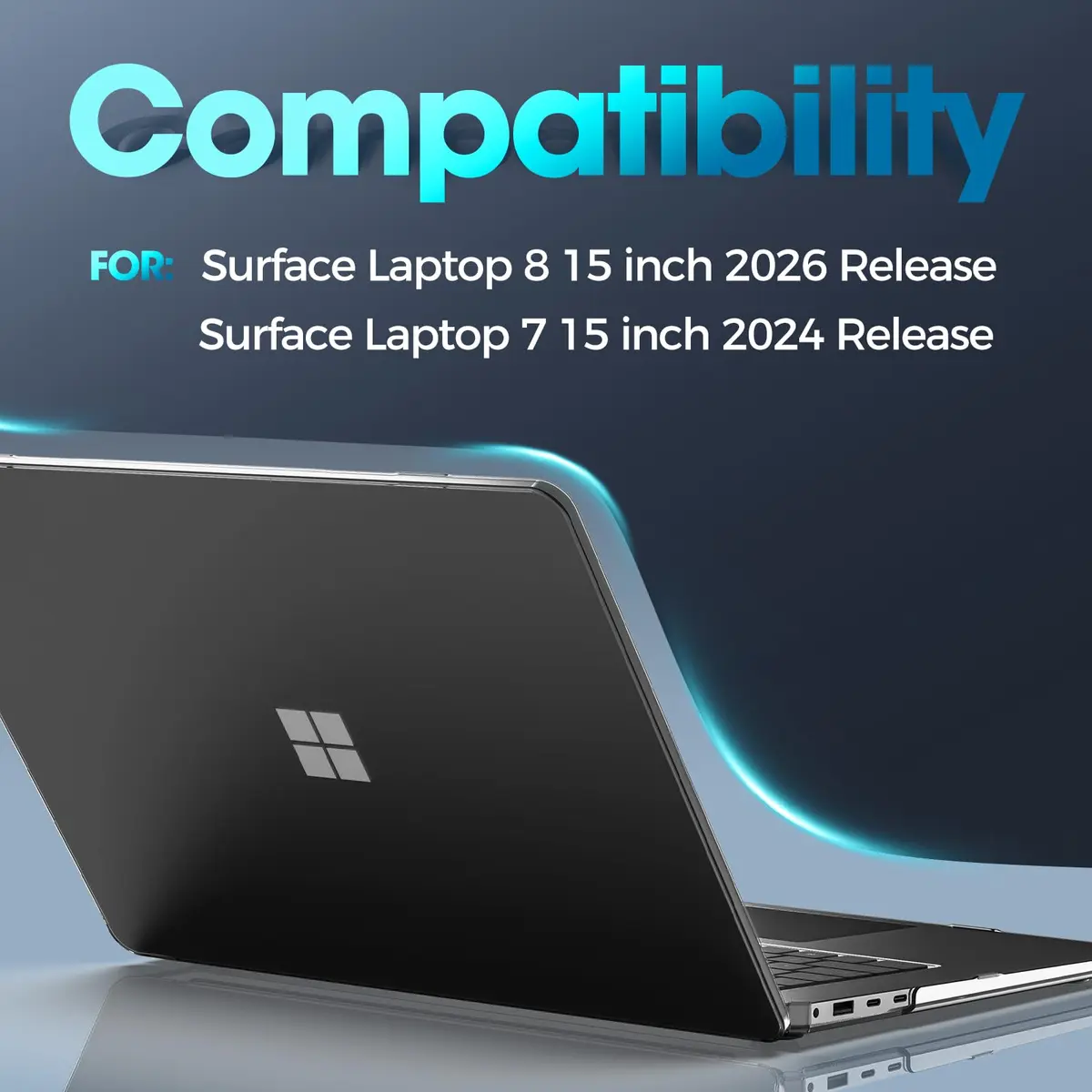 ProCase Black Hard Shell Case for 15 Inch Surface Laptop 8 2026 / Laptop 7 2024 | Lightweight & Vented - view 2