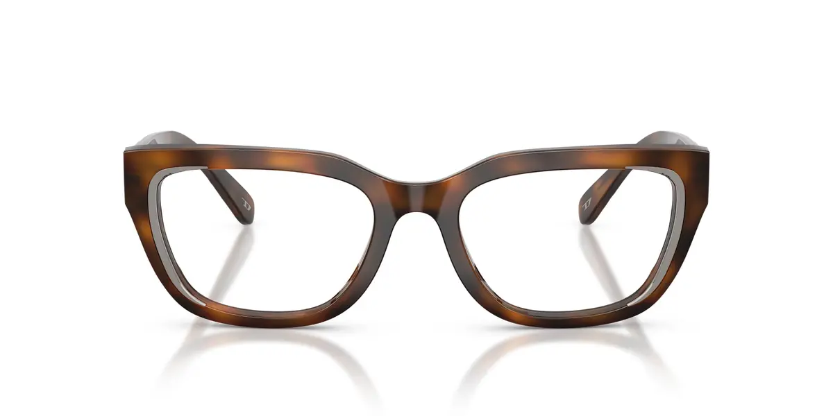 Diesel Prescription Eyewear Frames, Havana/Demo Lens, 54 mm | Unique Metal Detail & Rounded Temples - main product image