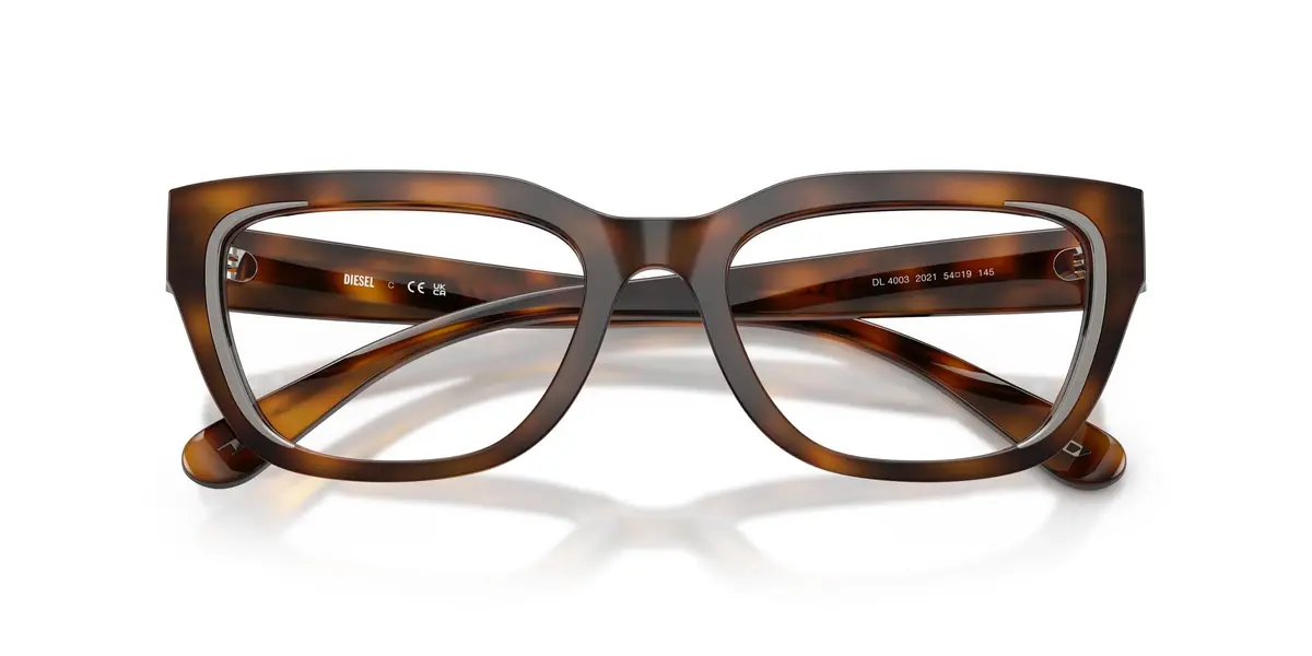 Diesel Prescription Eyewear Frames, Havana/Demo Lens, 54 mm | Unique Metal Detail & Rounded Temples - view 5