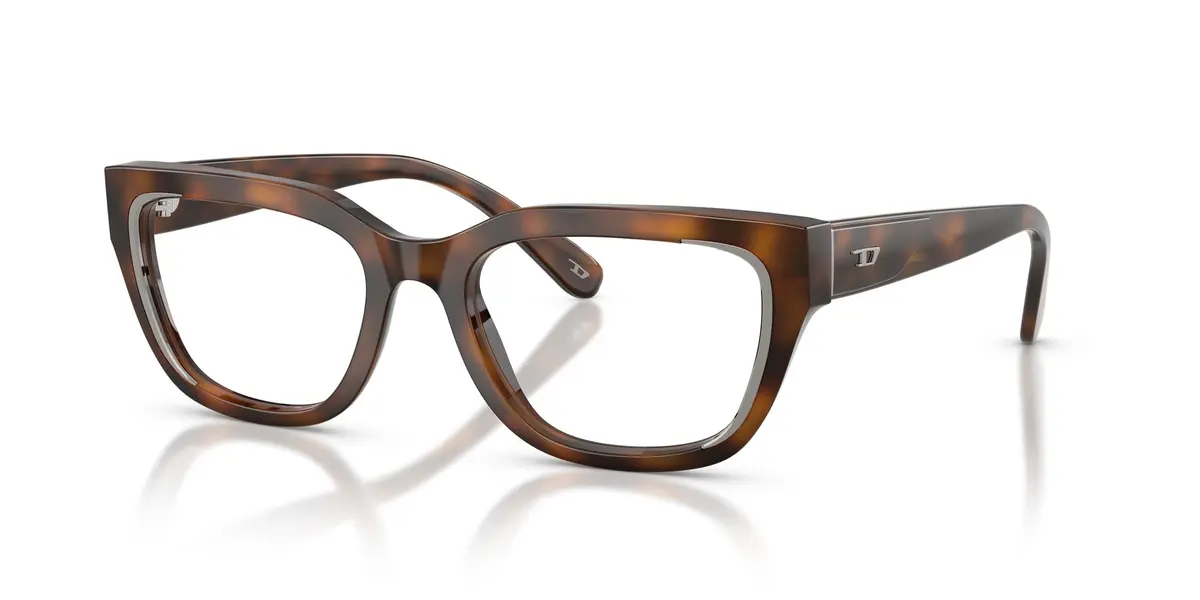 Diesel Prescription Eyewear Frames, Havana/Demo Lens, 54 mm | Unique Metal Detail & Rounded Temples - view 2