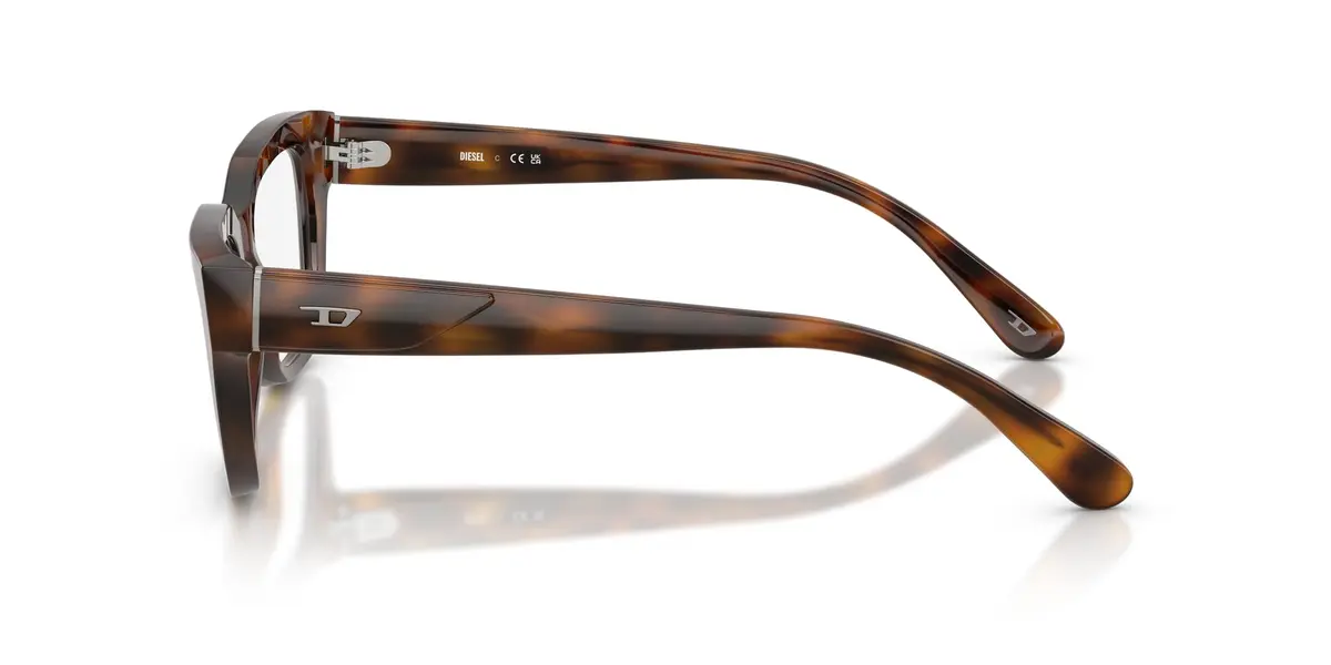 Diesel Prescription Eyewear Frames, Havana/Demo Lens, 54 mm | Unique Metal Detail & Rounded Temples - view 3