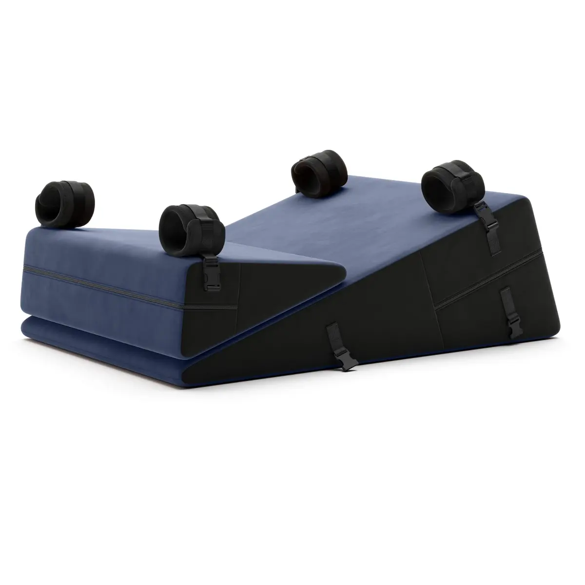 Liberator Black Label W/R Combo 24 w/Cuffs - Décor Velvet, Blue | Elevate bondage play with support & cuffs - main product image