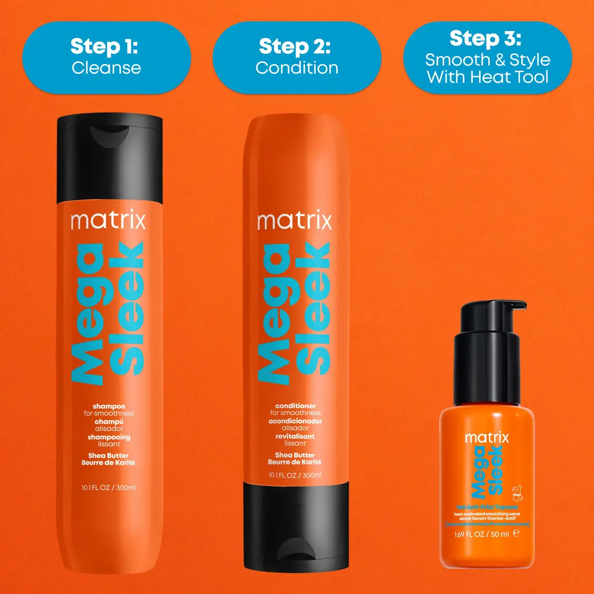 Matrix Mega Sleek Topcoat Serum 1.7 Fl Oz | 96H Frizz Control & Heat Protection - view 8