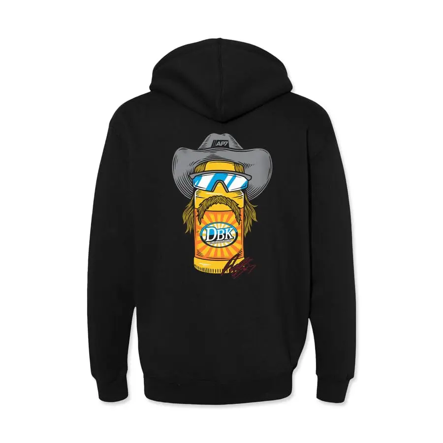 DIRT BIKE KIDZ Stache Mullet Moto Hoodie Black LG | Urban Motorcycle Style, Kids & Youth Fit - view 2