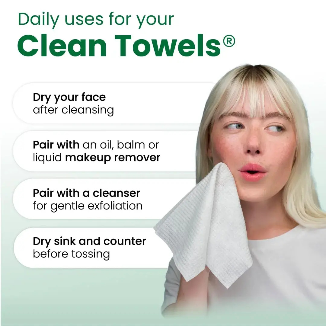 CLEAN SKIN CLUB Sensitive Skin Clean Towels XL, 50 Count | Dermatologist Approved Dry Wipes - view 9