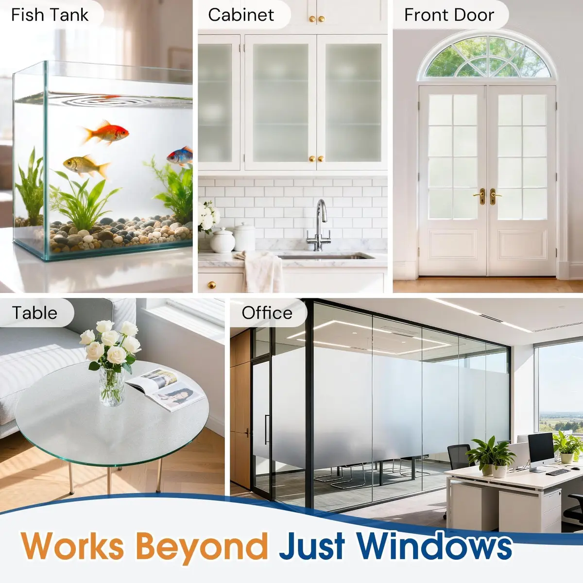 Homein Frosted Glass Window Privacy Film with Tools, Static Cling, Pure | UV Blocking, Reusable & Easy DIY - view 7