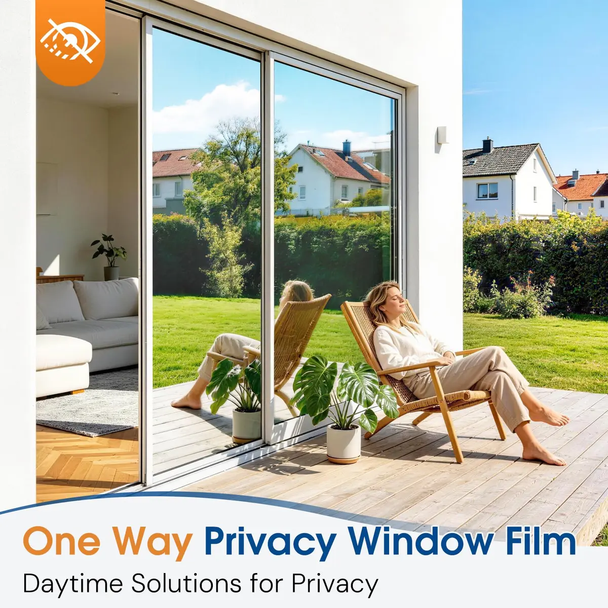 Homein Window Tint for Home with Tools, Black Silver | Static Cling, UV & Heat Reflective Film (23.6" x 157.4") - view 9