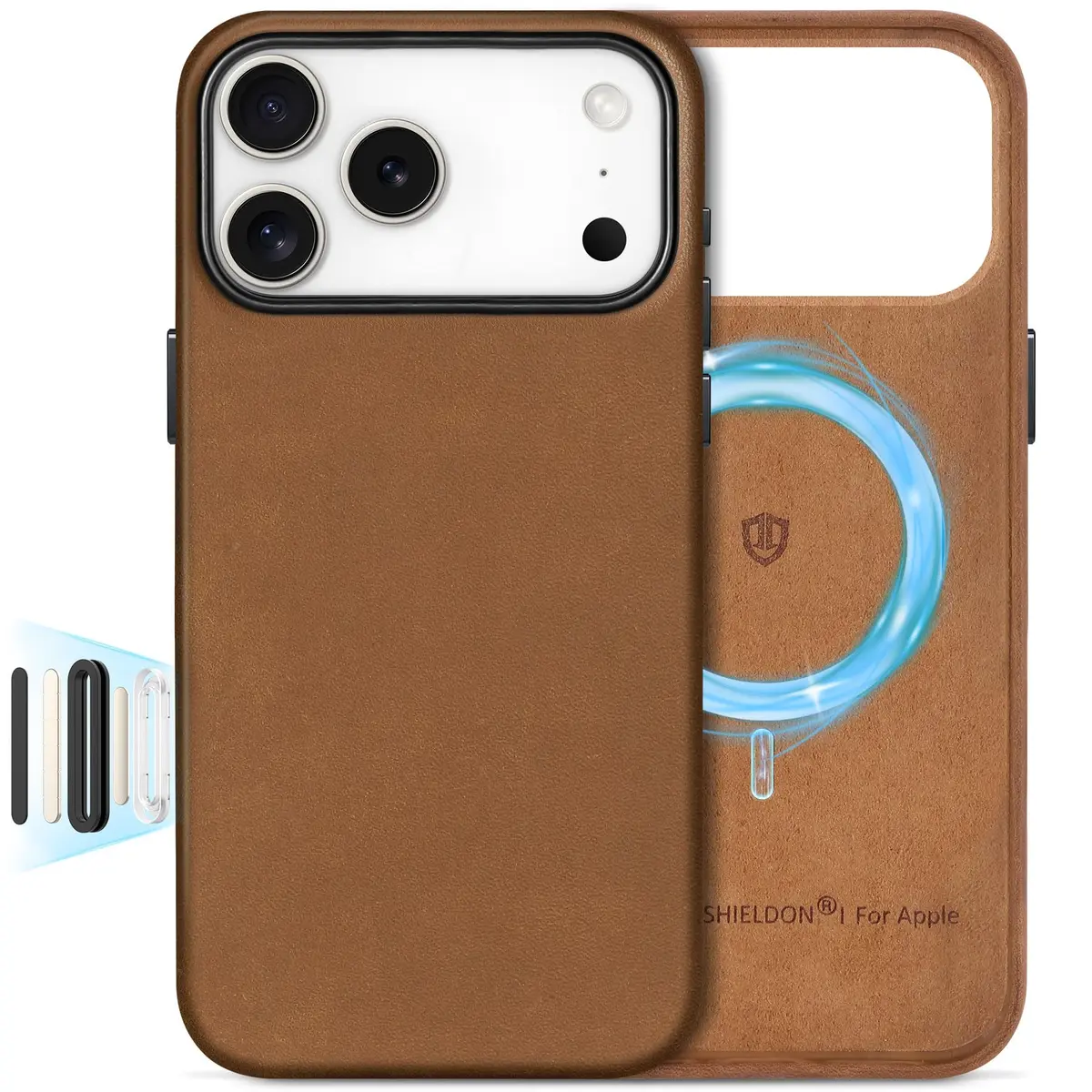 SHIELDON Genuine Leather Case for iPhone 18 Pro Max/17 Pro Max 6.9" | Shockproof & MagSafe Compatible - main product image
