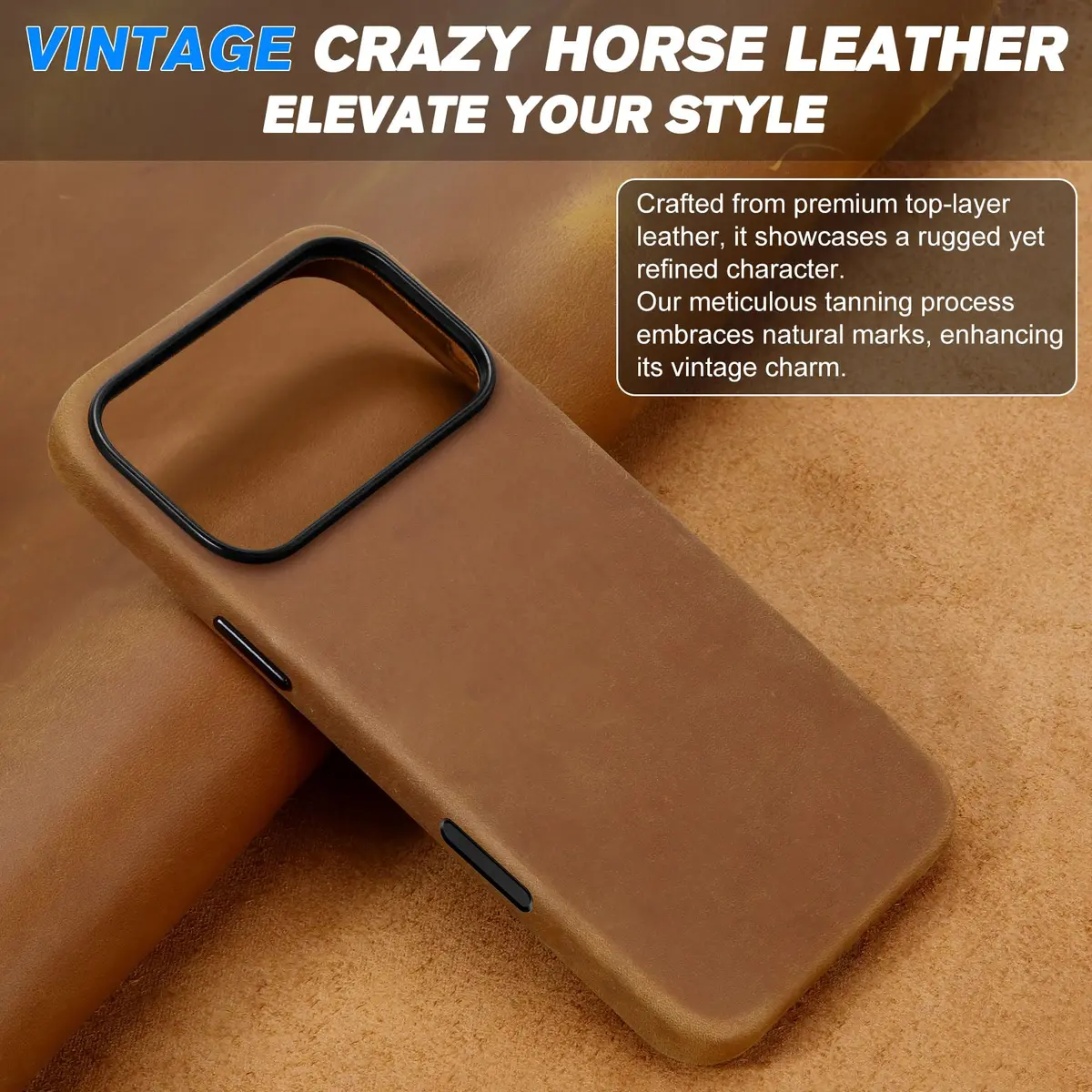 SHIELDON Genuine Leather Case for iPhone 18 Pro Max/17 Pro Max 6.9" | Shockproof & MagSafe Compatible - view 3