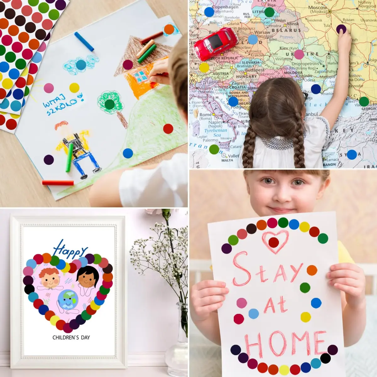 Darfukei Dot Sticker 4480 Pcs, 3/4" Blank Garage Sale Price Stickers, Circle Sticker's, Color-Coding Labels Stickers, Colored Dot Round Markers Sticker for Prices Sale, Coding, Classification, Prioritizing - view 5