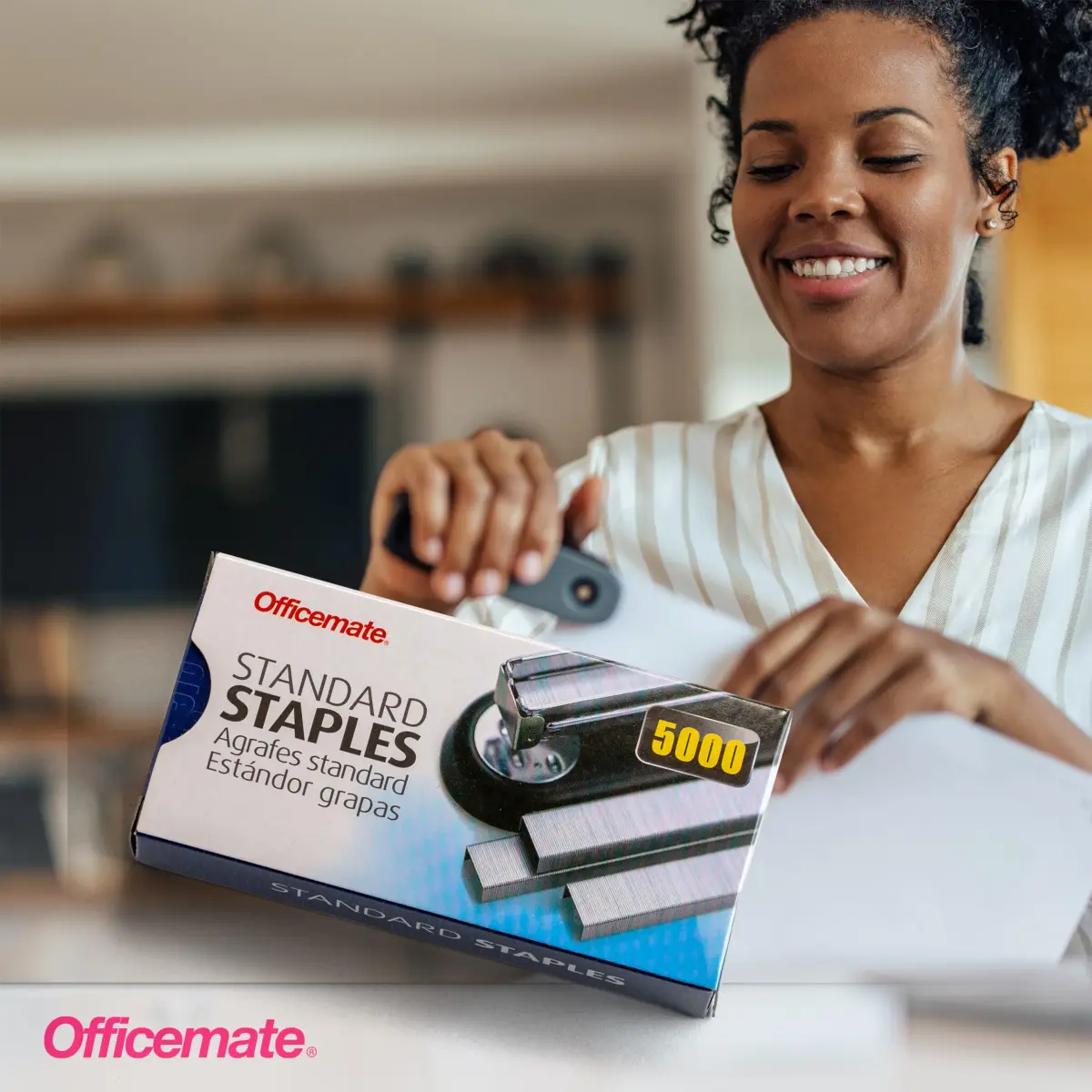 Officemate Standard Staples 5 Boxes (25,000 Staples) | 1/4-inch Leg, 20-Sheet Capacity - view 2