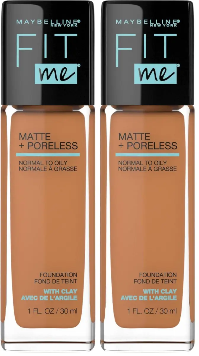 Maybelline Fit Me Matte + Poreless Liquid Foundation, Warm Sun, 2 fl oz (60 ml) - Pack of 2 - main product image