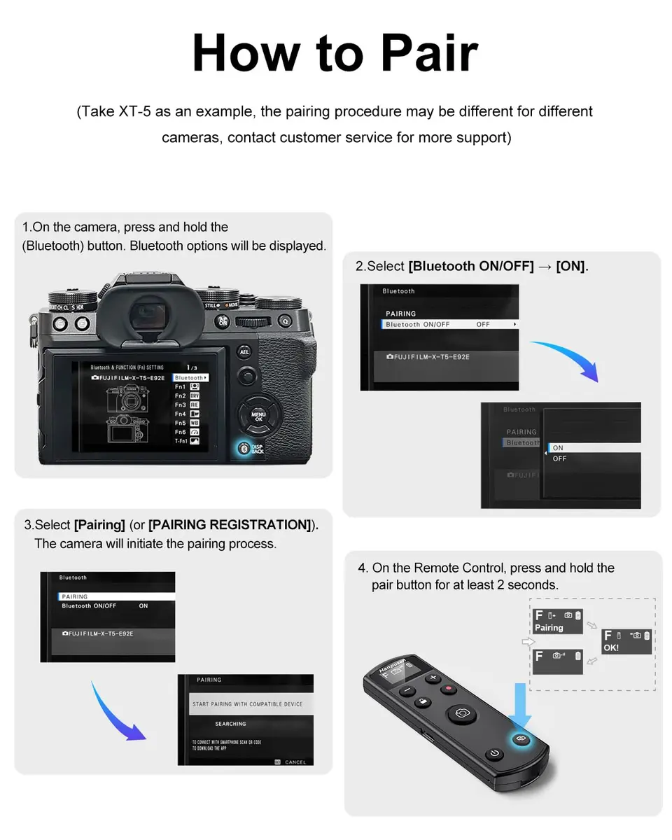 Hanpusen Rechargeable Wireless Camera Remote Control with OLED Screen for Fujifilm Cameras | 10m (32.8ft) Range - view 8