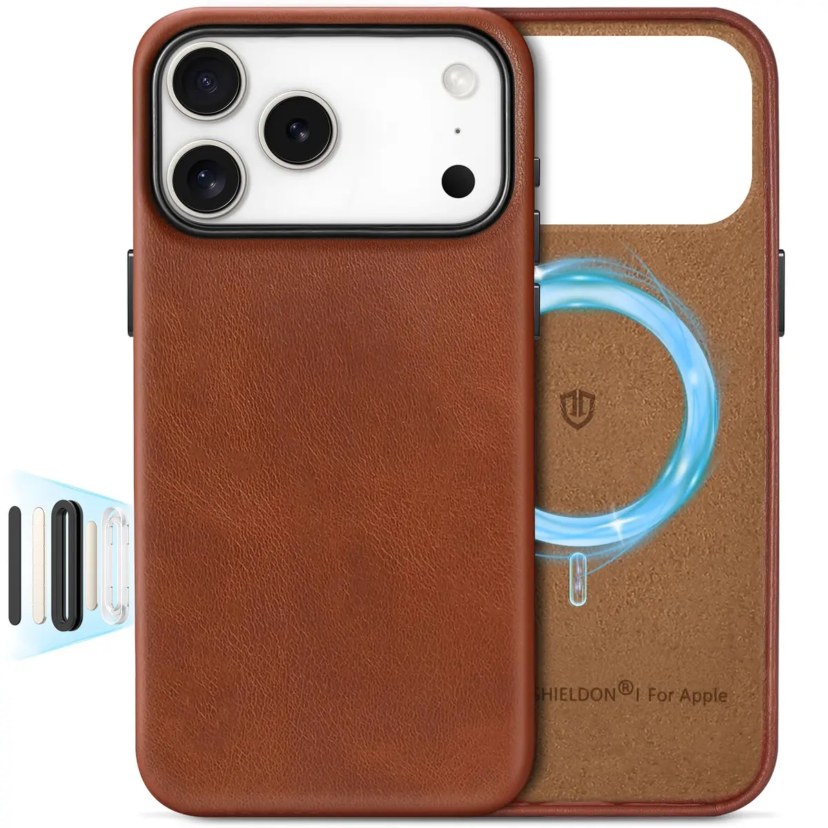 SHIELDON Genuine Leather Case for iPhone 18 Pro Max/17 Pro Max | Magnetic MagSafe Support & Shockproof - main product image