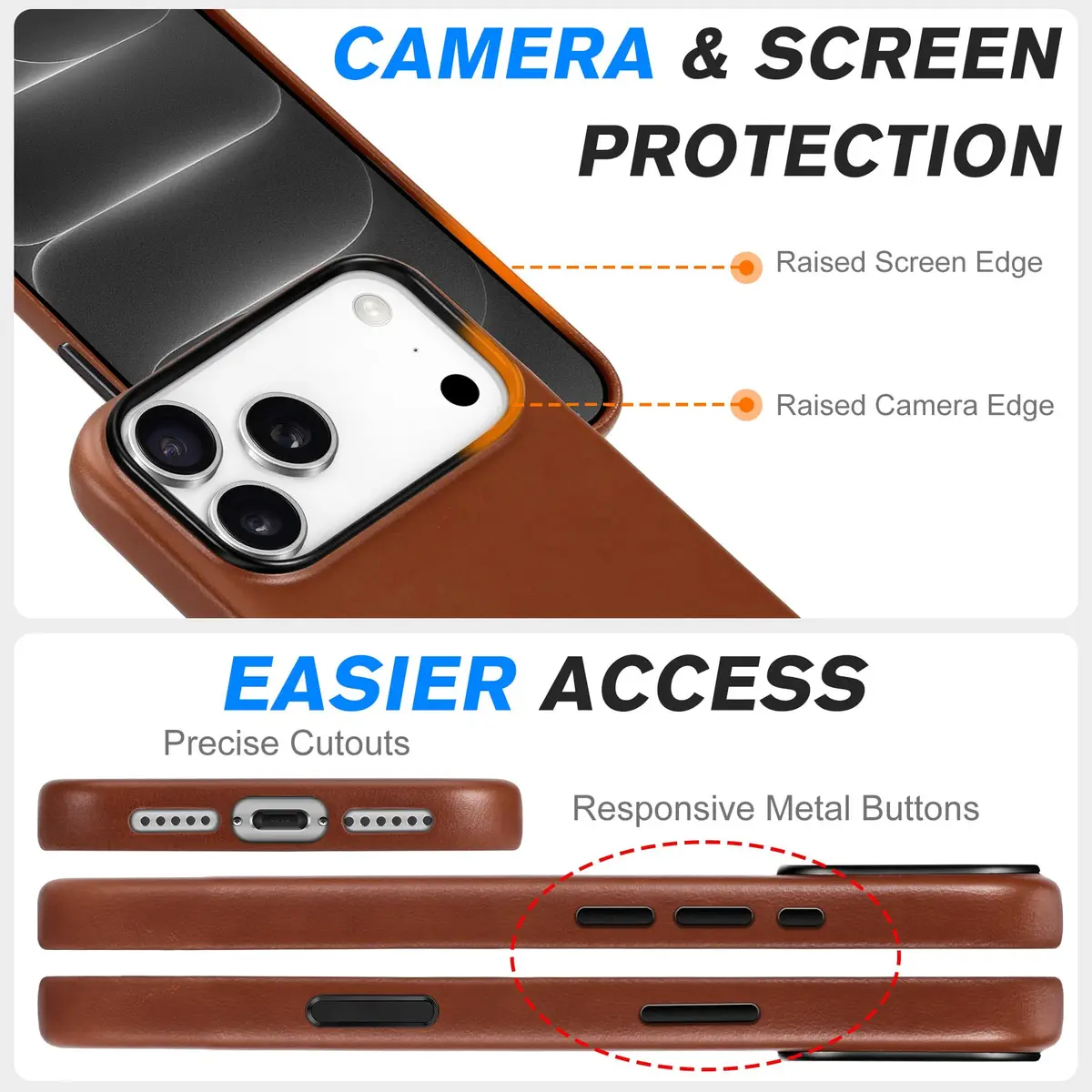 SHIELDON Genuine Leather Case for iPhone 18 Pro Max/17 Pro Max | Magnetic MagSafe Support & Shockproof - view 7