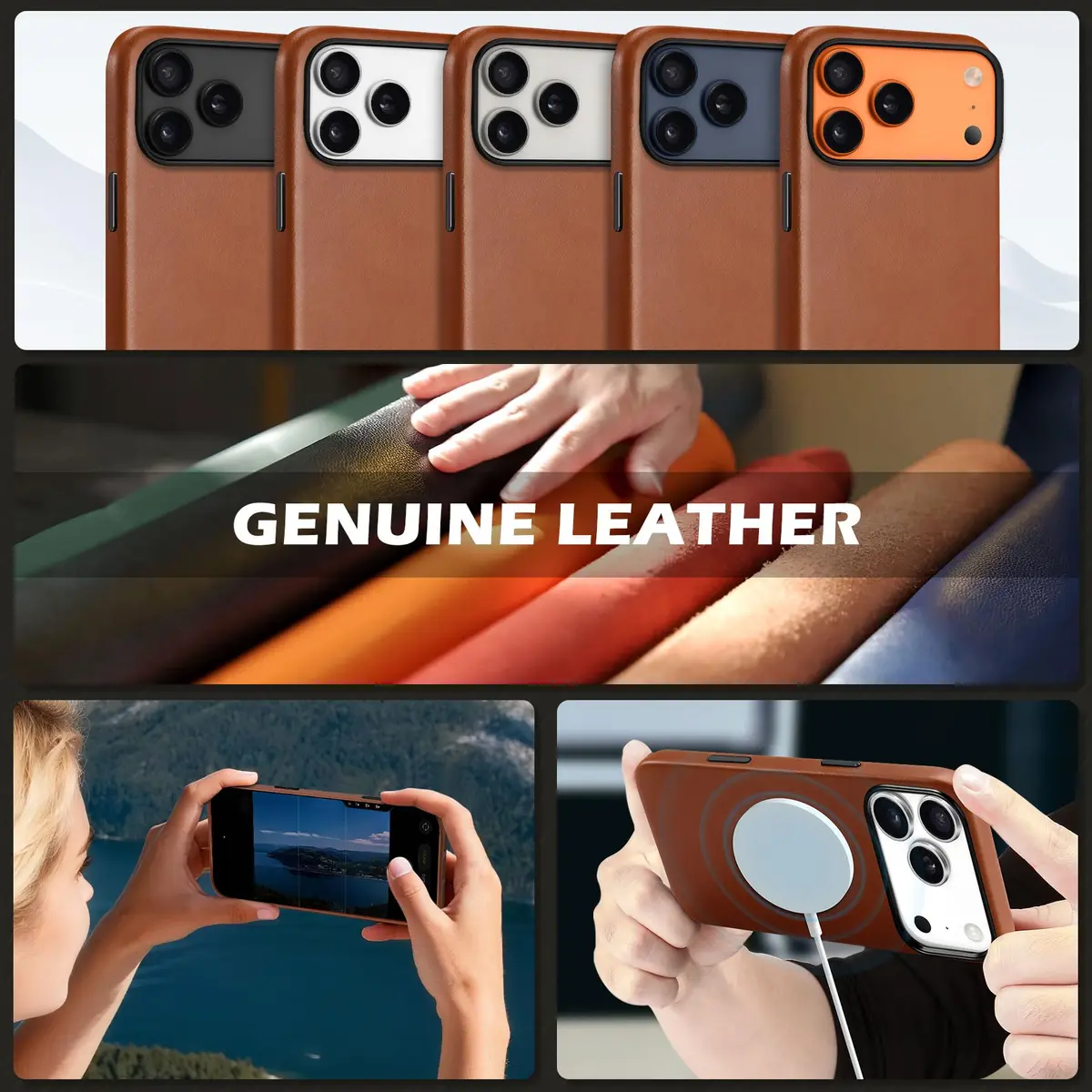 SHIELDON Genuine Leather Case for iPhone 18 Pro Max/17 Pro Max | Magnetic MagSafe Support & Shockproof - view 9