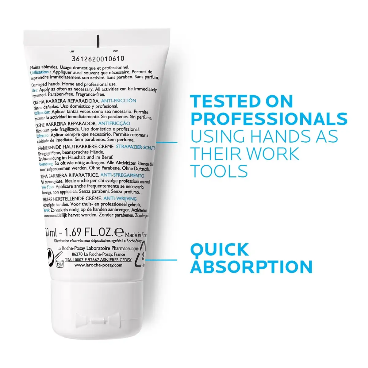 La Roche-Posay Cicaplast Hand Cream 100ml (3.38 Fl Oz) | Instant Relief for Dry Cracked Hands - view 4