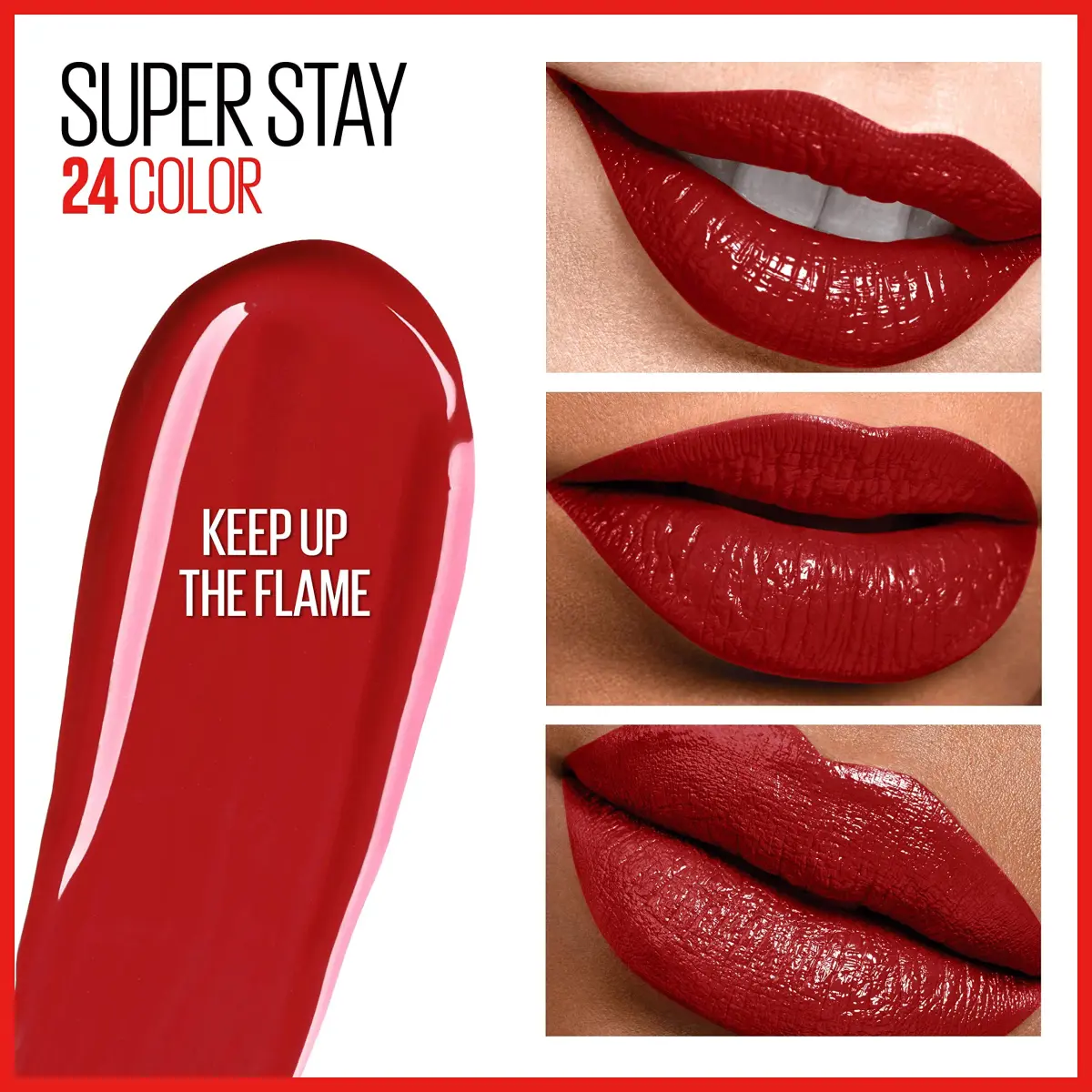 MAYBELLINE Super Stay 24 Keep Up The Flame Red Liquid Lipstick | 24-Hour Wear, Moisturizing Balm - view 3