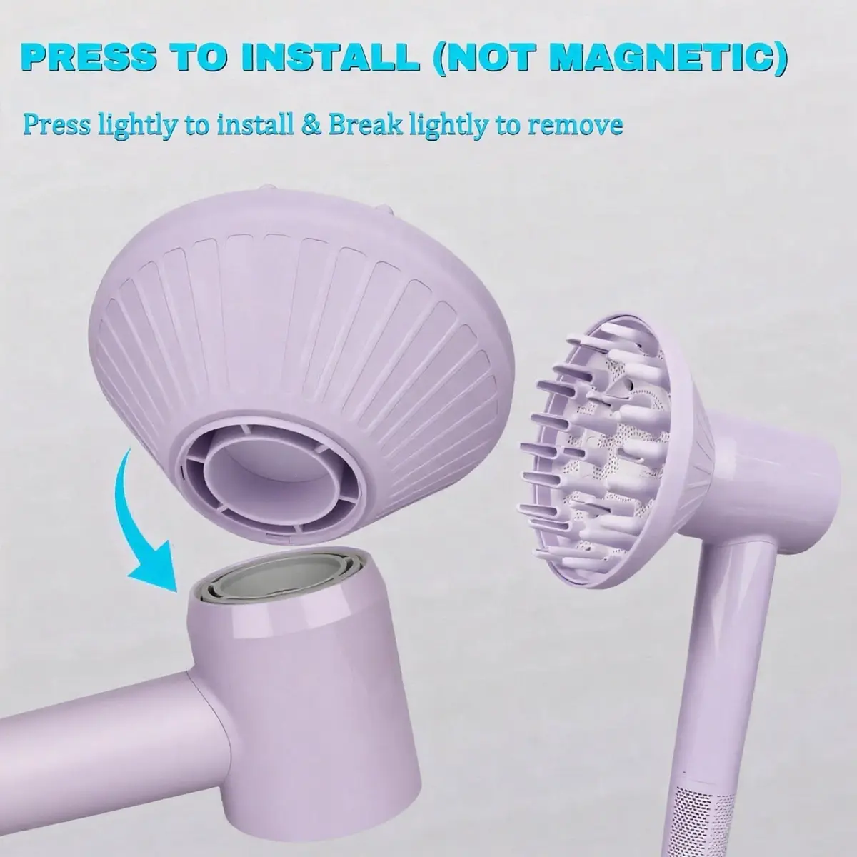 SEICHYGO Purple Diffuser for Hair Dryer | Compatible with Laifen SE Lite, 360° Rotating, Gentle on Fine Hair (150 characters) - view 6