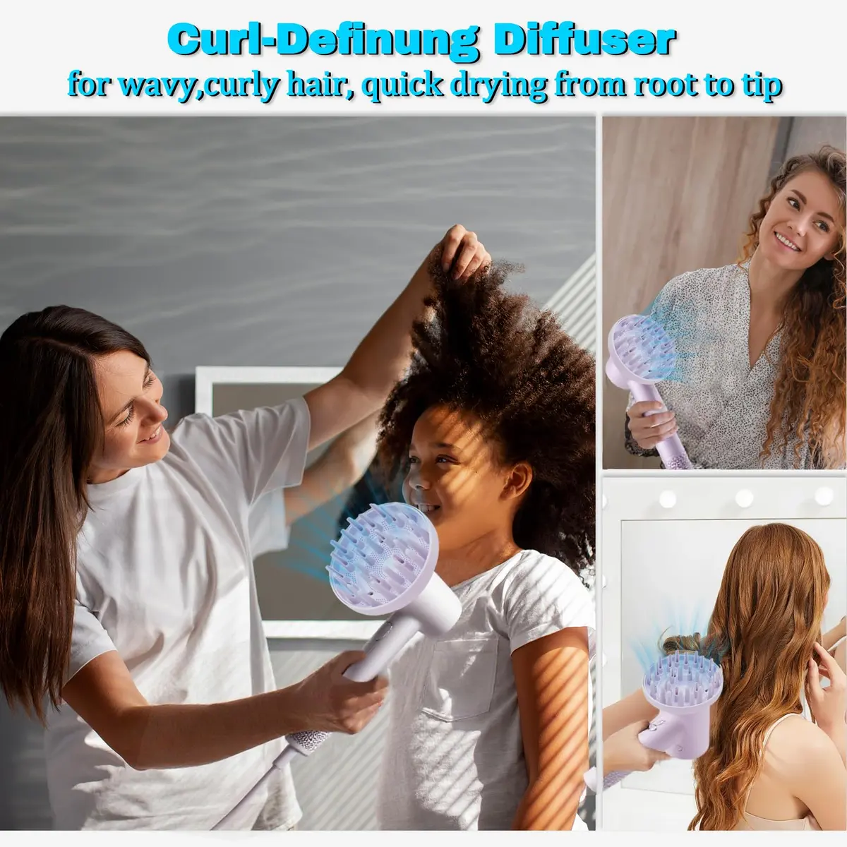 SEICHYGO Purple Diffuser for Hair Dryer | Compatible with Laifen SE Lite, 360° Rotating, Gentle on Fine Hair (150 characters) - view 3