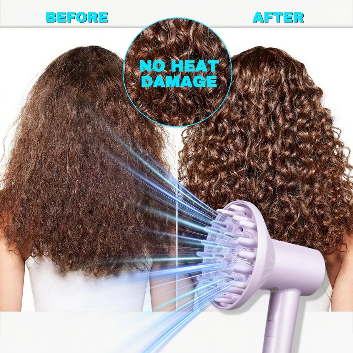 SEICHYGO Purple Diffuser for Hair Dryer | Compatible with Laifen SE Lite, 360° Rotating, Gentle on Fine Hair (150 characters) - view 4