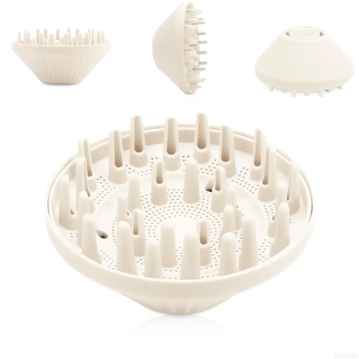 SEICHYGO 360° Rotating Diffuser Attachment Nozzle for Laifen SE Lite Hair Dryer | Milk Tea Color, Honeycomb Design - main product image