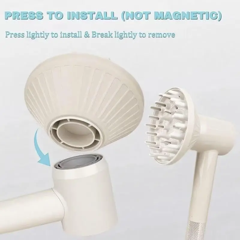 SEICHYGO 360° Rotating Diffuser Attachment Nozzle for Laifen SE Lite Hair Dryer | Milk Tea Color, Honeycomb Design - view 7