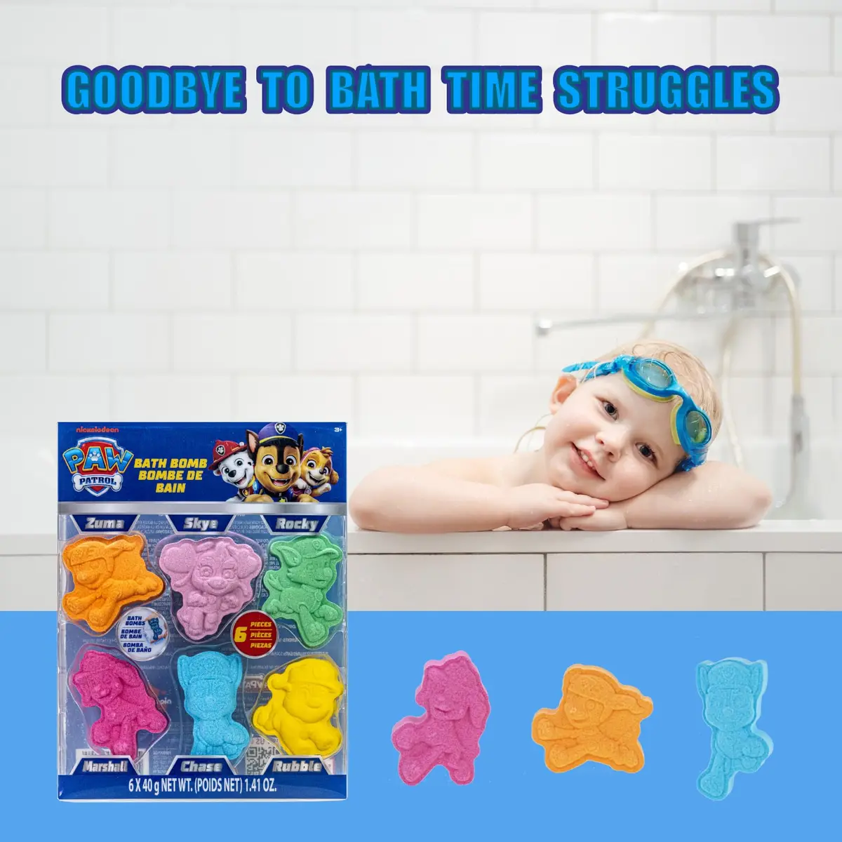 Townley Girl Paw Patrol Bath Bomb Set, 6-Piece Bubble Gum Scented, Ages 3+ | Adventure Bath Time - view 7
