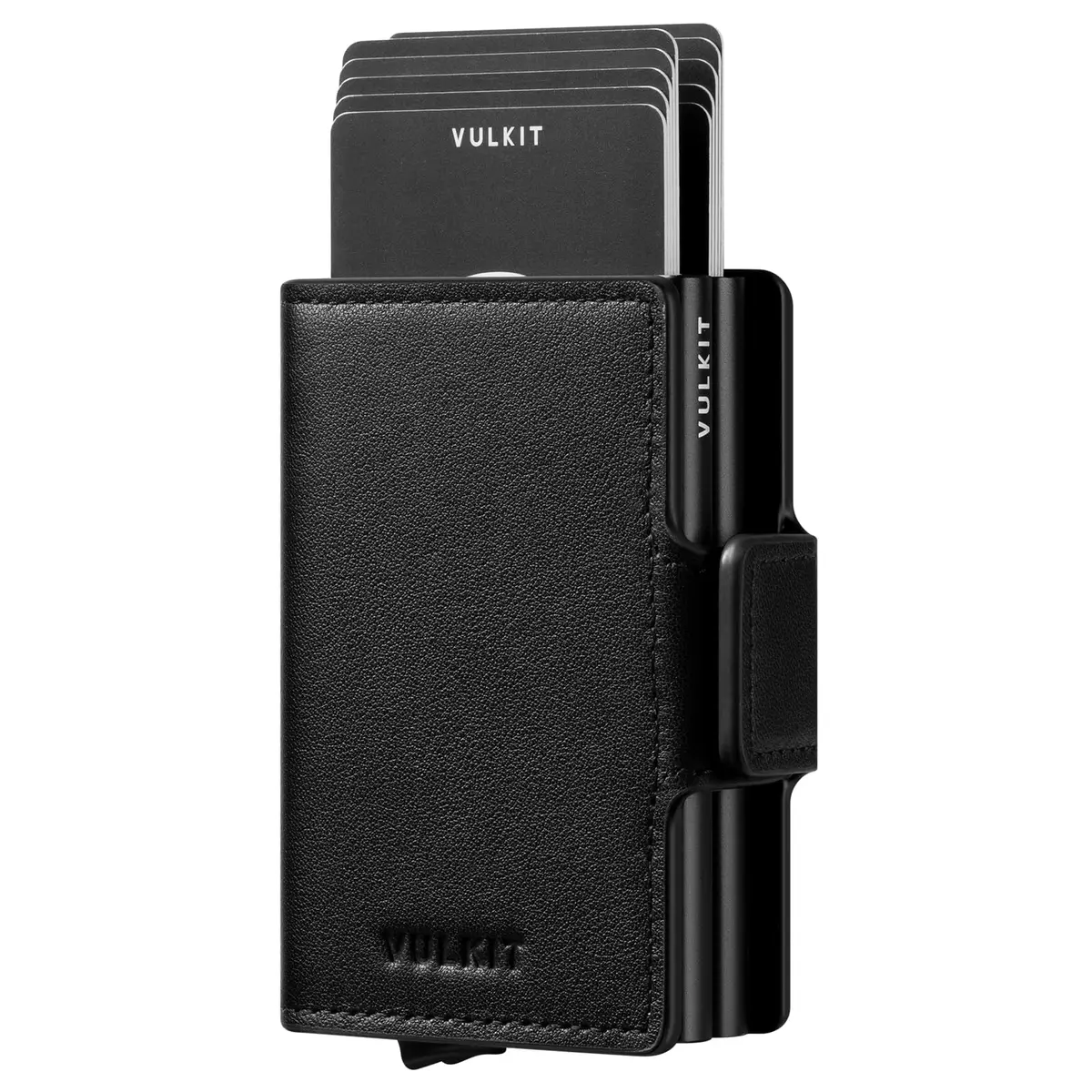 VULKIT Credit Card Holder RFID Blocking Genuine Leather Pop Up Wallet 11x8x2.8 cm - main product image