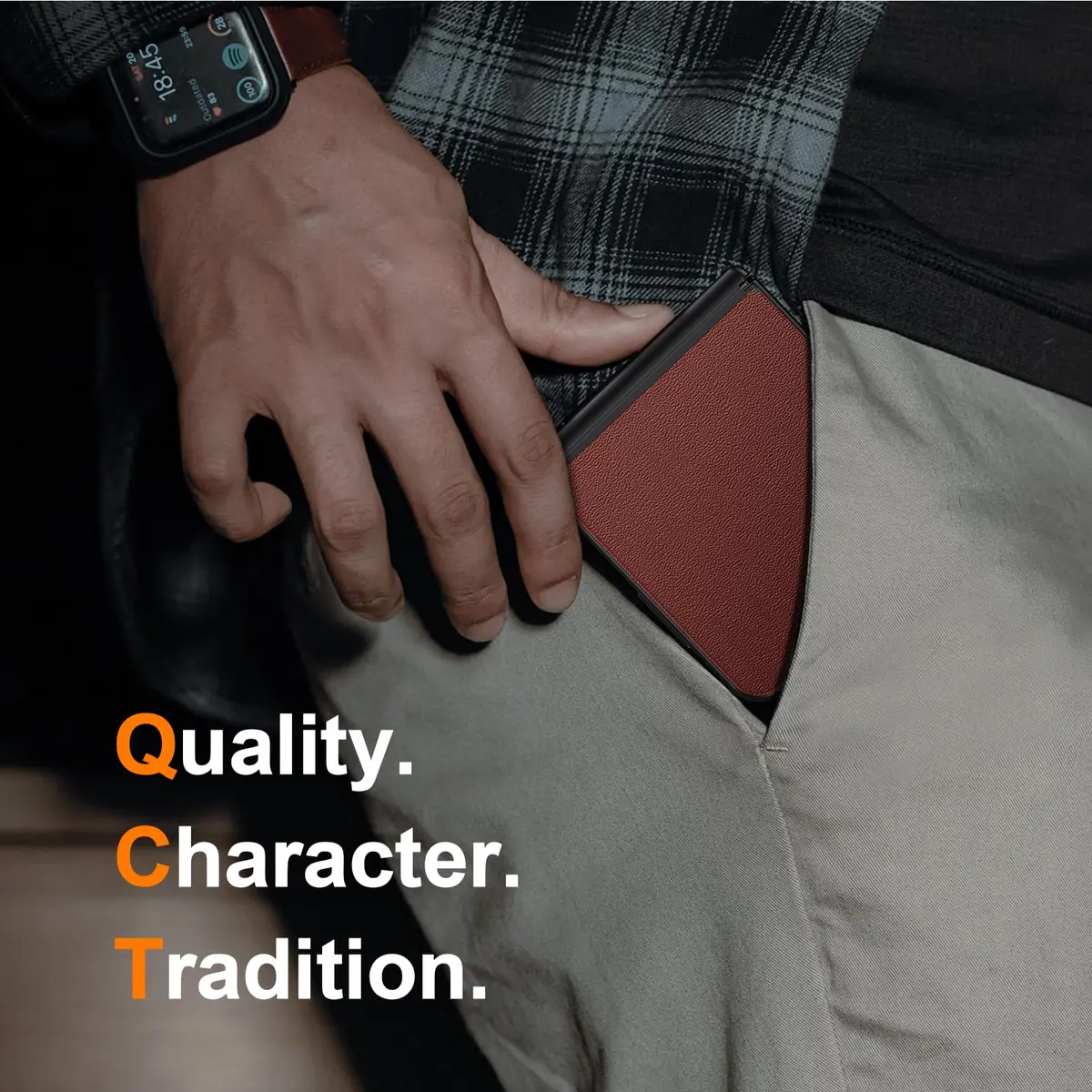 Spoovcto Leather Case for Samsung Galaxy Z Flip 7 | TPU Shockproof | Magnetic Hinge Protection | Brown (1 Case) - view 7