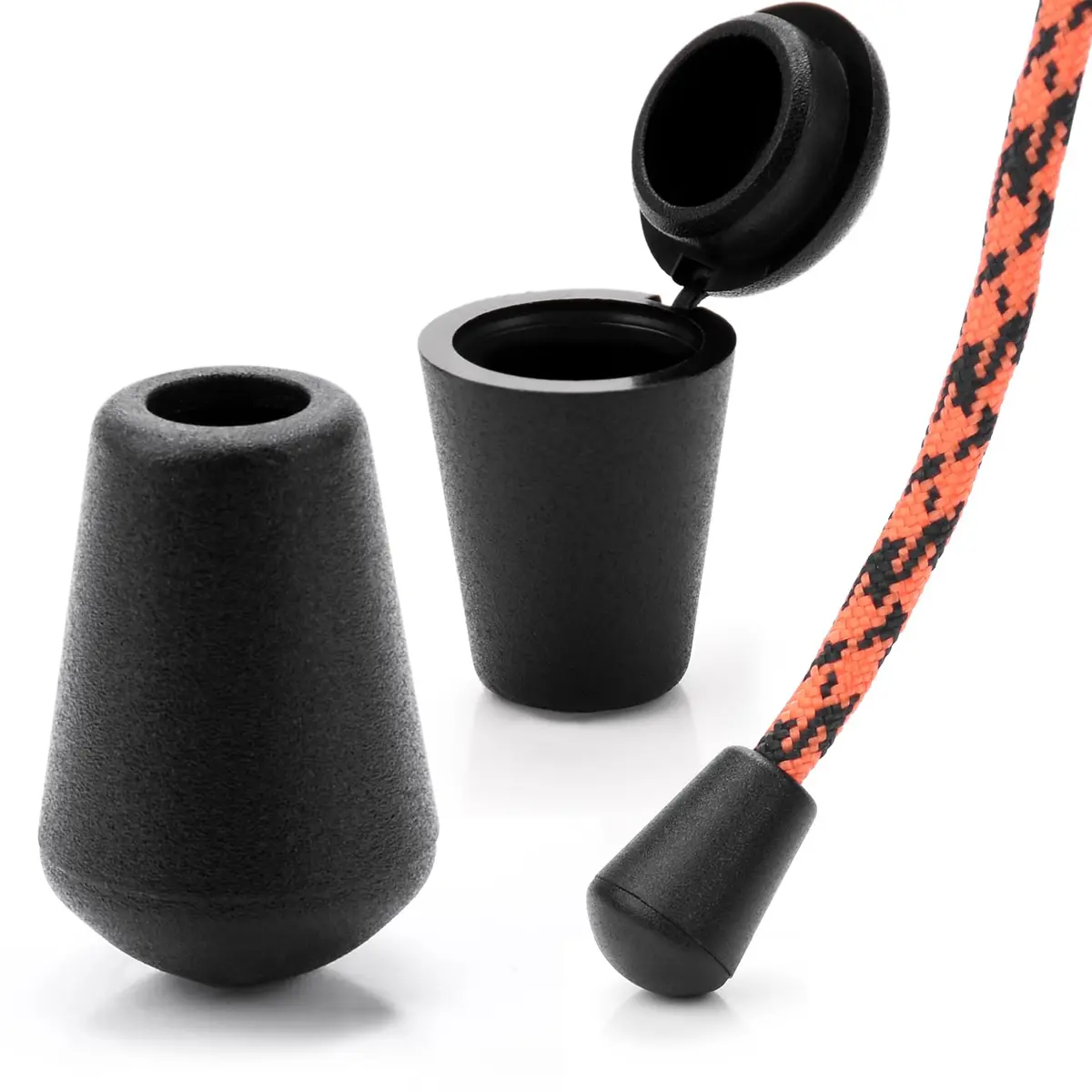 CooBigo Plastic Paracord Cord Ends Caps 25 Pack | Cord Lock Replacement for Shoelaces & Clothing - main product image
