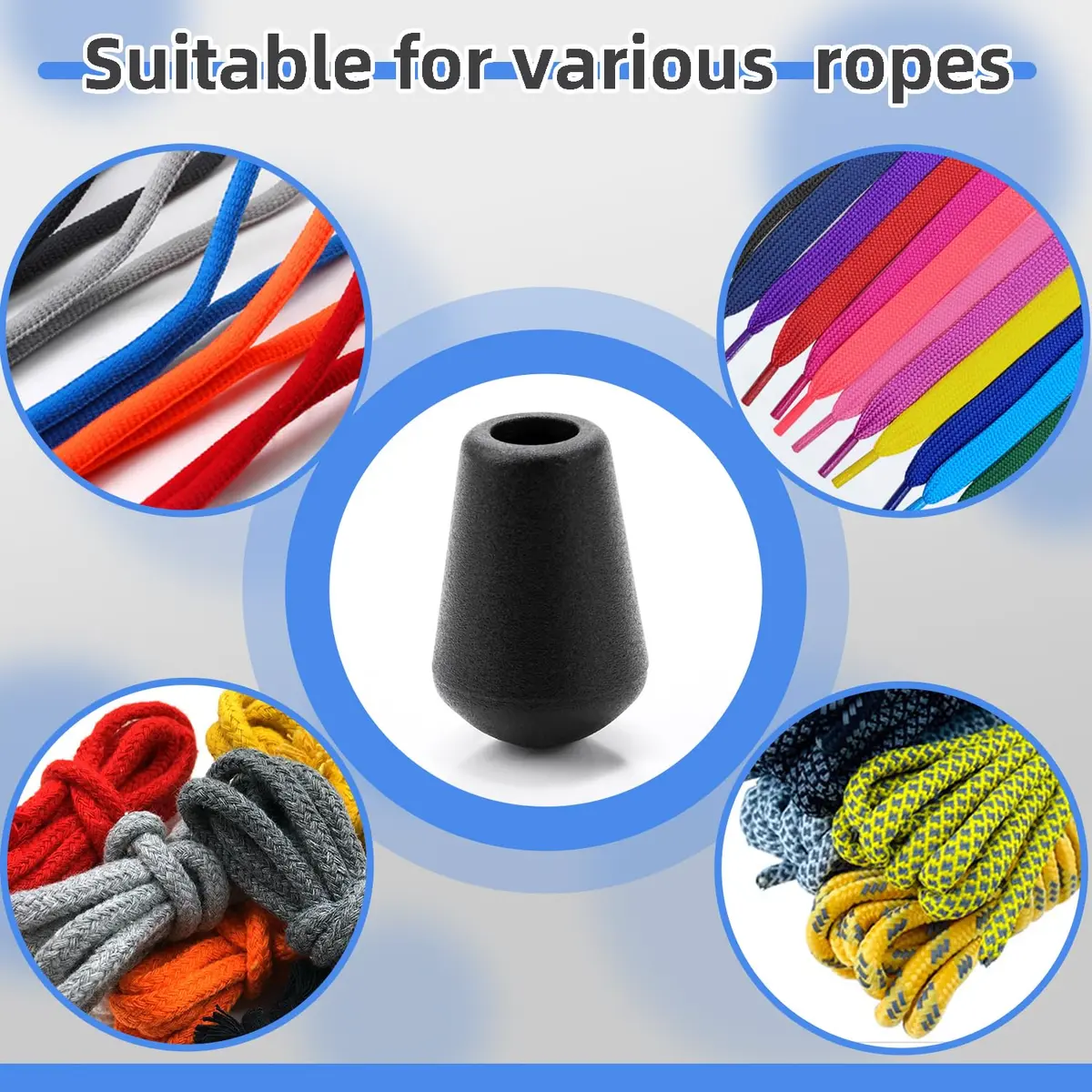 CooBigo Plastic Paracord Cord Ends Caps 25 Pack | Cord Lock Replacement for Shoelaces & Clothing - view 4