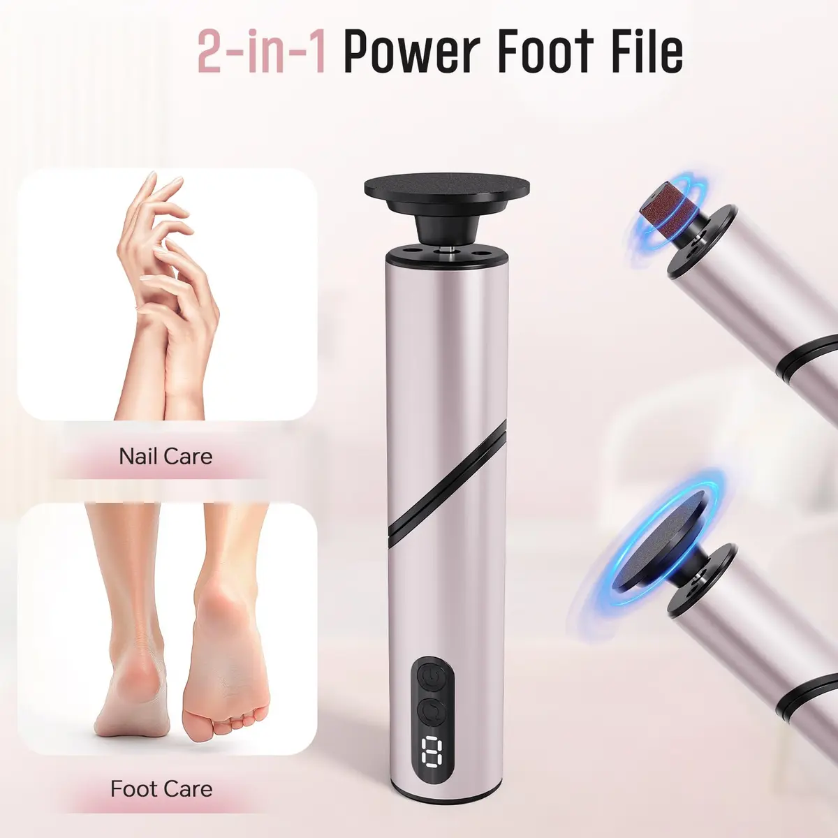 ZHOUMADE Electric Foot Callus Remover 1 Pack | 9-Speed Rechargeable Pedicure Tool - view 5