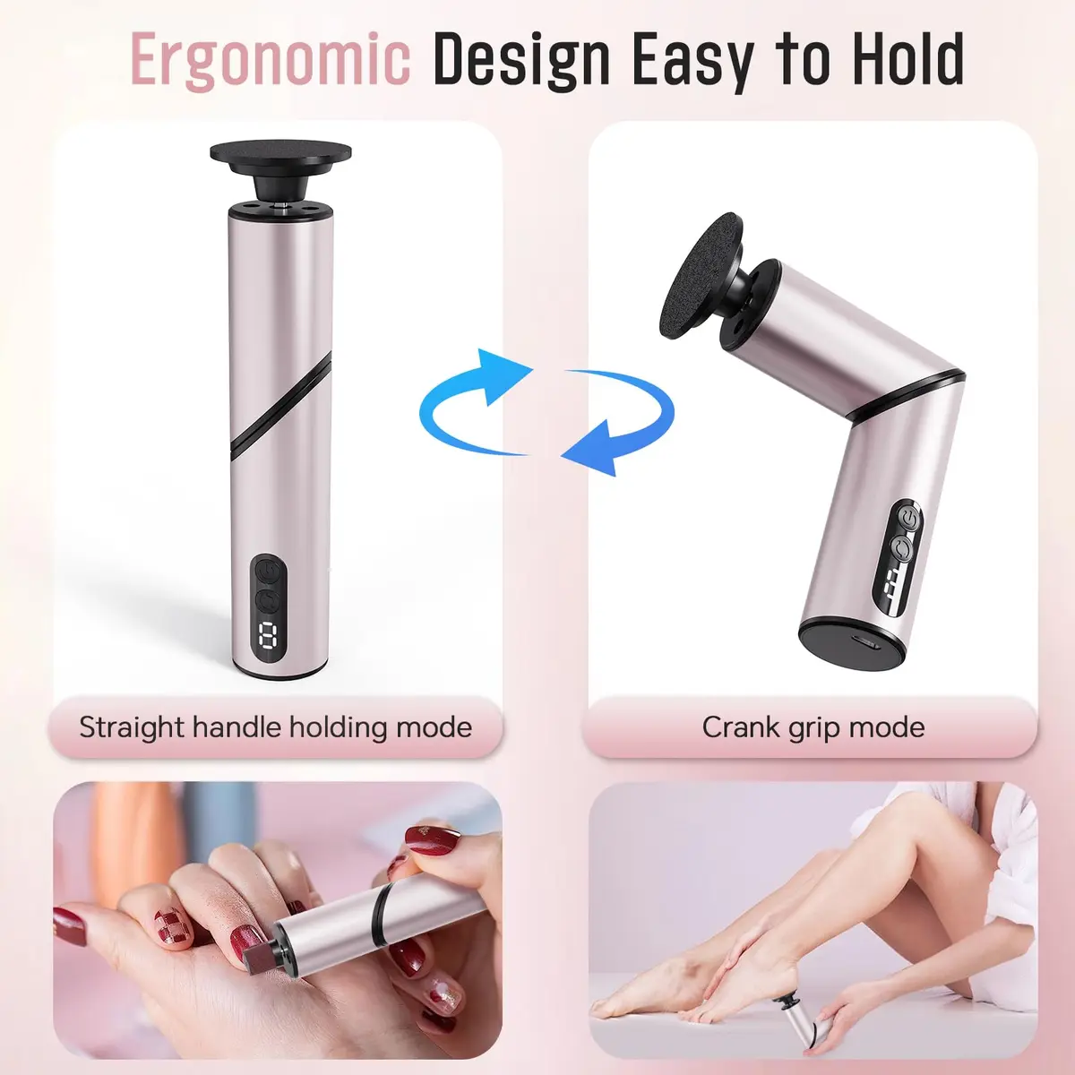 ZHOUMADE Electric Foot Callus Remover 1 Pack | 9-Speed Rechargeable Pedicure Tool - view 2