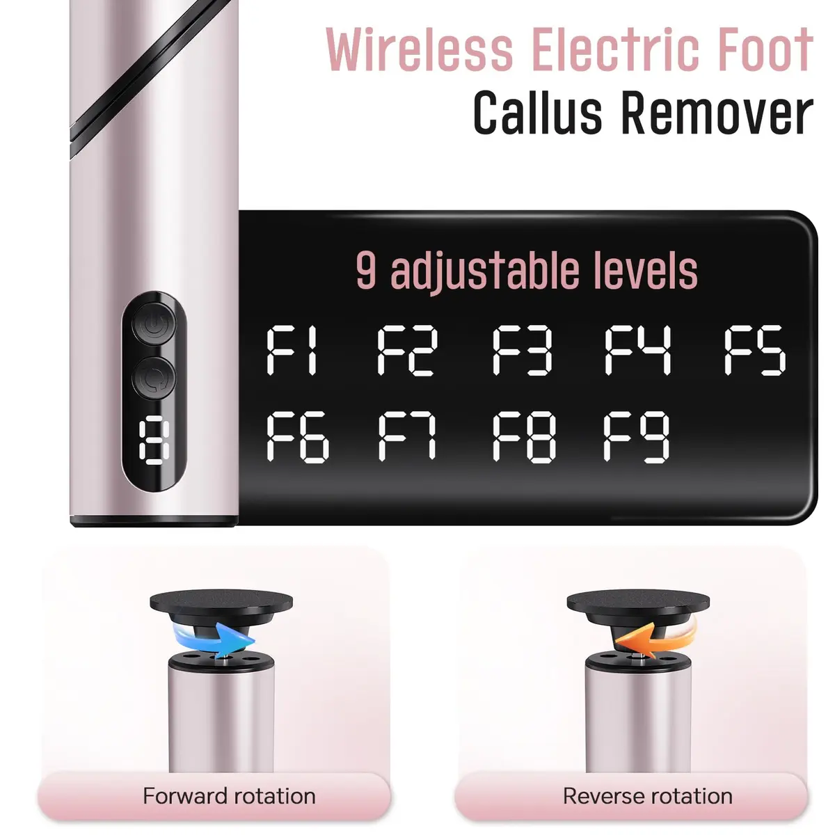 ZHOUMADE Electric Foot Callus Remover 1 Pack | 9-Speed Rechargeable Pedicure Tool - view 3