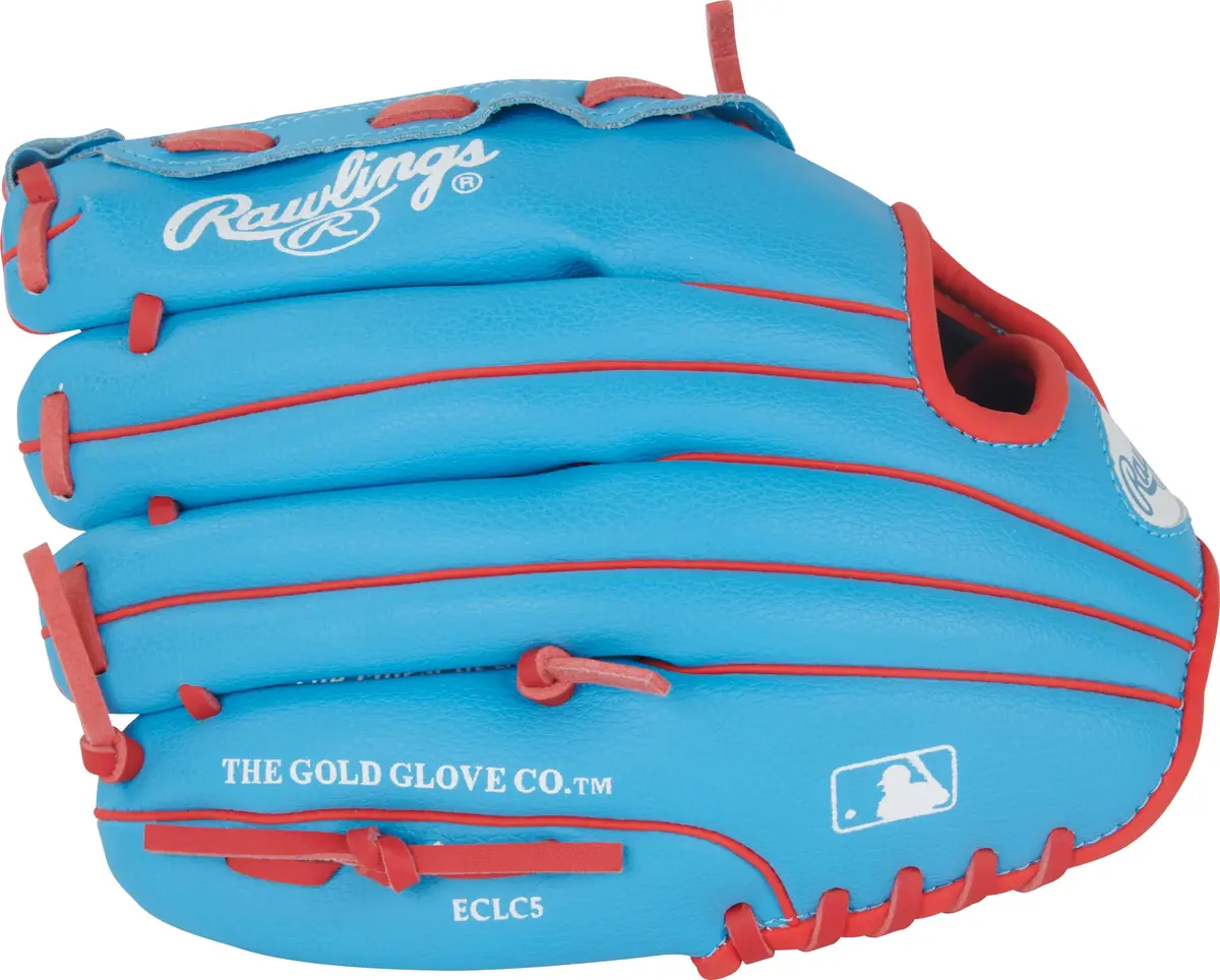 Rawlings Player's Series Youth Baseball Glove 10.5" | Right Hand Throw | Columbia Blue/Scarlet - view 5