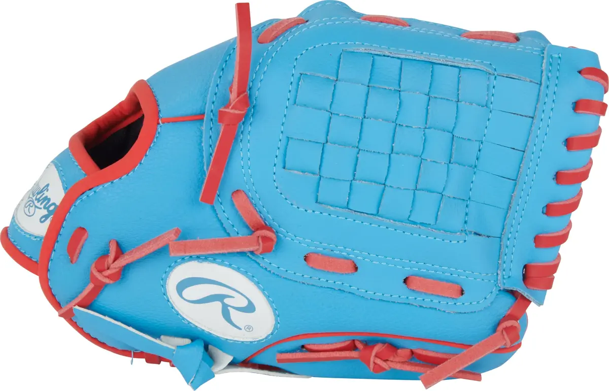 Rawlings Player's Series Youth Baseball Glove 10.5" | Right Hand Throw | Columbia Blue/Scarlet - view 2