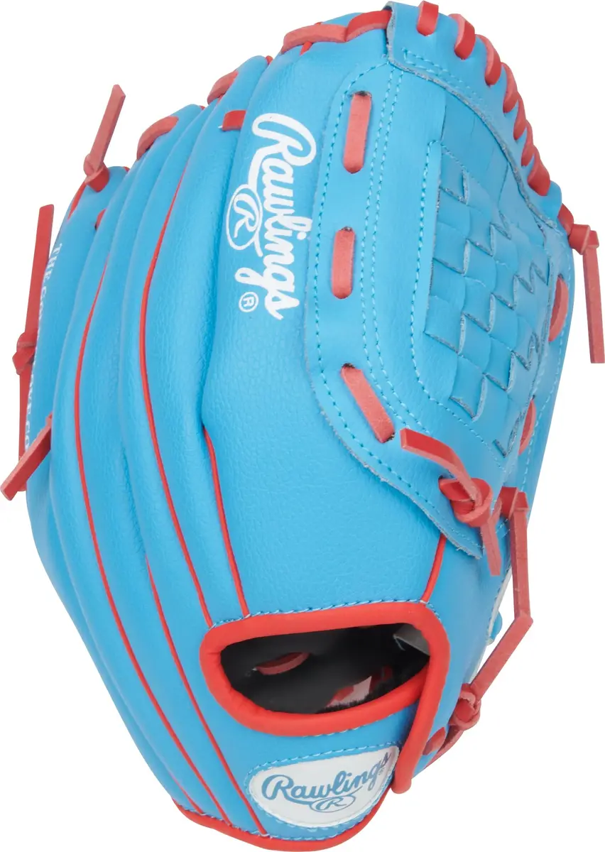Rawlings Player's Series Youth Baseball Glove 10.5" | Right Hand Throw | Columbia Blue/Scarlet - view 4