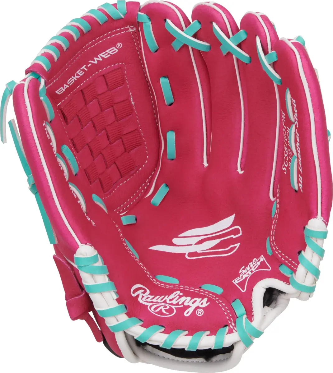 Rawlings Sure Catch Youth Series Softball Glove 10.5" (26.67 cm) Pink/Mint | Easy Close for Young Players - view 3