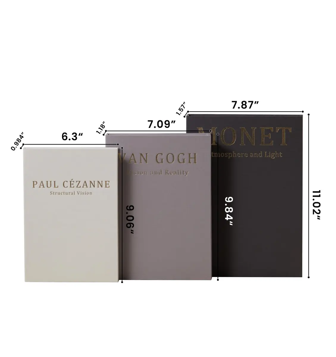 hongqu us Aesthetic Decorative Books Set of 3 Linen Fake Book Storage Box 20 cm (8 x 5 x 2 inches) | Realistic Elegance for Home Decor - view 7