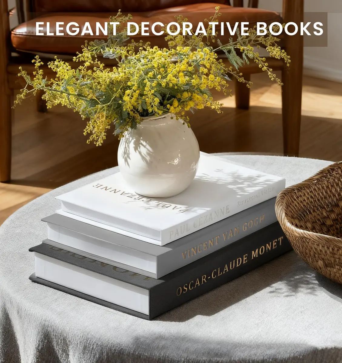 hongqu us Aesthetic Decorative Books Set of 3 Linen Fake Book Storage Box 20 cm (8 x 5 x 2 inches) | Realistic Elegance for Home Decor - view 3