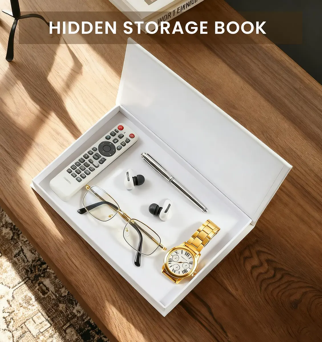 hongqu us Aesthetic Decorative Books Set of 3 Linen Fake Book Storage Box 20 cm (8 x 5 x 2 inches) | Realistic Elegance for Home Decor - view 4