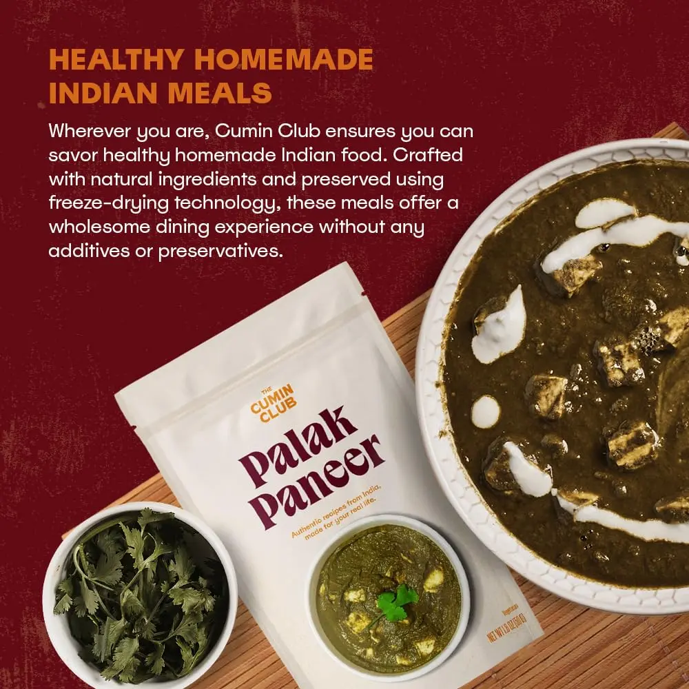 the cumin club Palak Paneer 5 Pack | Authentic Indian Vegetarian Meal Ready in 5 Minutes - view 8