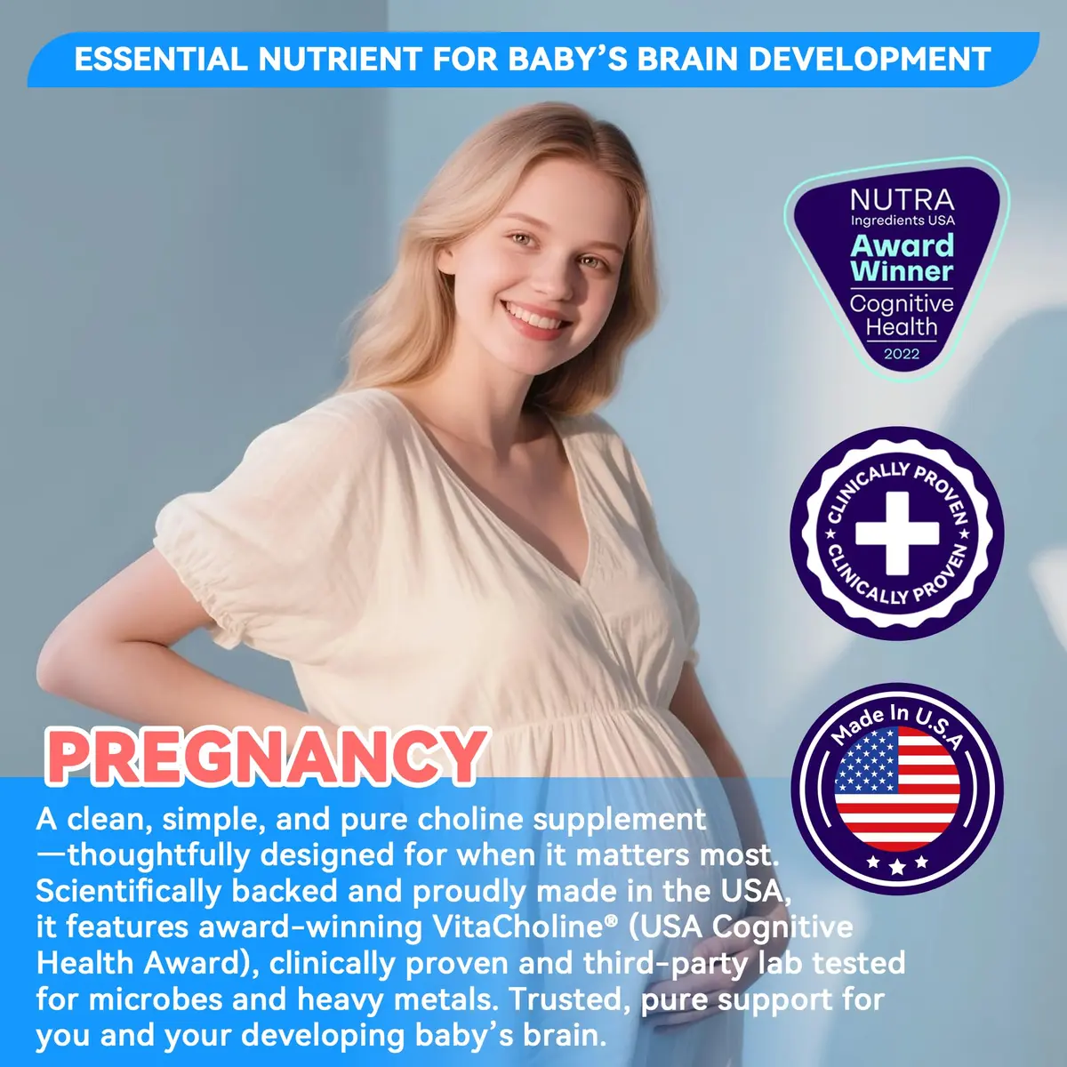 I LOVE HEALTH Liquid Choline Supplement 500mg | Supports Pregnancy & Brain Health - view 3