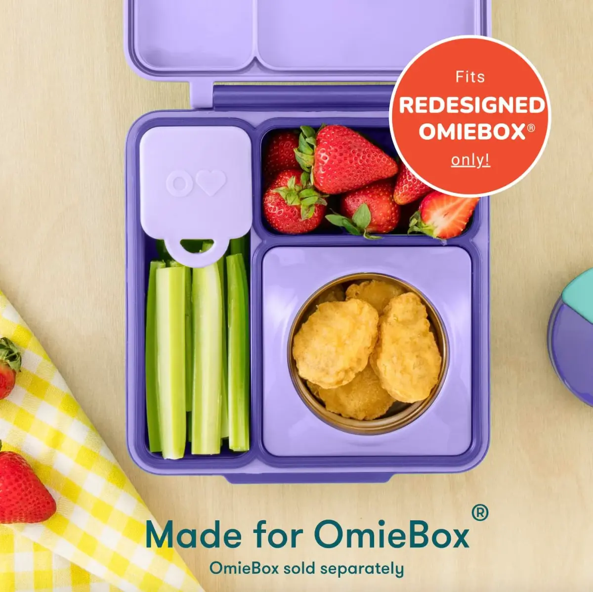 Omie OmieBox Leakproof Dip Containers 2 Pack Pink/Purple | 118ml (4 fl oz) Airtight Silicone - view 2